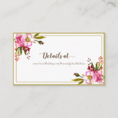 Magenta Pink Gold Floral Wedding Begleitkarte (Vorderseite)