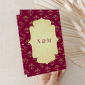 Magenta Pink Gold Verziert Anand Karaj Sikh Weddin Einladung