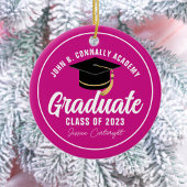 Magenta Pink Graduate Custom Abschluss Christmas Keramik Ornament