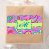 Magenta Pink Green Modern Paisley Pattern (Insitu)