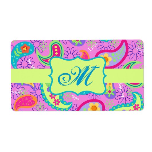 Magenta Pink Green Modern Paisley Pattern (Vorne)