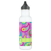 Magenta Pink Green Modern Paisley Pattern Trinkflasche (Rechts)
