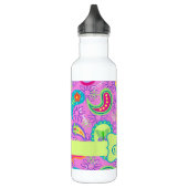Magenta Pink Green Modern Paisley Pattern Trinkflasche (Links)