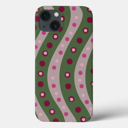 Magenta Pink Green Springtime Polka Dot Gemustert Case-Mate iPhone Hülle (Rückseite)