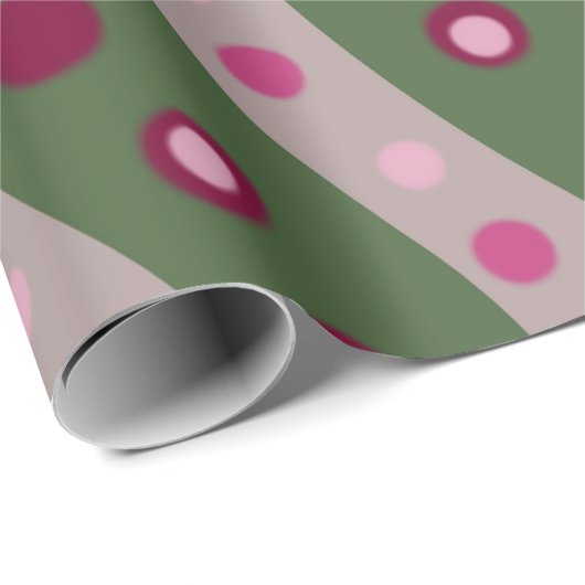 Magenta Pink Green Springtime Polka Dot Gemustert Geschenkpapier (Rolleneckpunkt)