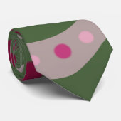 Magenta Pink Green Springtime Polka Dot Gemustert Krawatte (Gerollt)