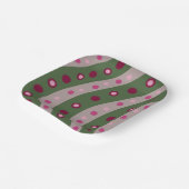 Magenta Pink Green Springtime Polka Dot Gemustert Pappteller (Gewinkelt)