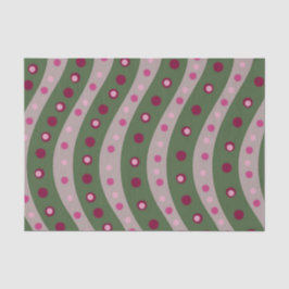 Magenta Pink Green Springtime Polka Dot Gemustert Seidenpapier