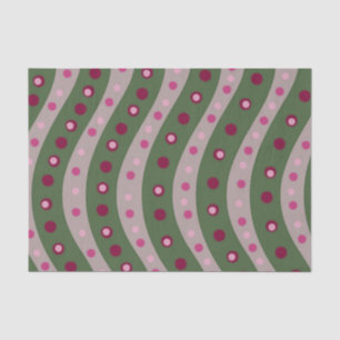 Magenta Pink Green Springtime Polka Dot Gemustert Seidenpapier