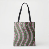 Magenta Pink Green Springtime Polka Dot Gemustert Tasche (Vorderseite)