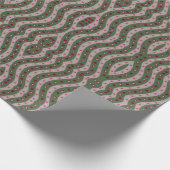 Magenta Pink Green Springtime Polka Dot Pattern Geschenkpapier (Ecke)