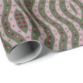 Magenta Pink Green Springtime Polka Dot Pattern Geschenkpapier (Rolleneckpunkt)