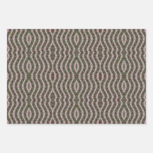 Magenta Pink Green Springtime Polka Dot Pattern Geschenkpapier Set (Vorderseite 2)