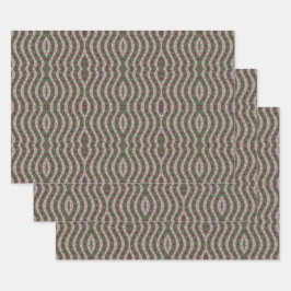 Magenta Pink Green Springtime Polka Dot Pattern Geschenkpapier Set