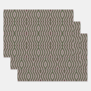 Magenta Pink Green Springtime Polka Dot Pattern Geschenkpapier Set