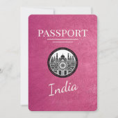 Magenta Pink India Passport Save the Date (Vorderseite)