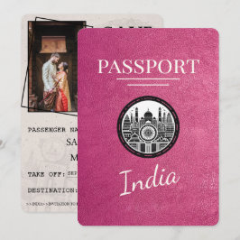 Magenta Pink India Passport Save the Date