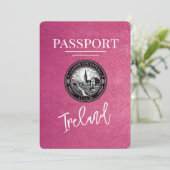 Magenta Pink Irland Pass Save the Date (Stehend Vorderseite)