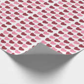 Magenta Pink Liebe Herz Muster Geschenkpapier (Ecke)