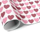 Magenta Pink Liebe Herz Muster Geschenkpapier (Rolleneckpunkt)