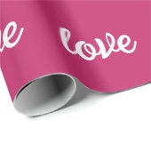 Magenta Pink Liebe Wrapping Paper Geschenkpapier (Rolleneckpunkt)