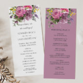 Magenta Pink Lila Blumengrün Boho Wedding Programm