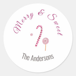 Magenta pink Merry & Süßigkeiten Zuckerrohr Wasser Runder Aufkleber