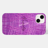 Magenta Pink Metallic Glitzer Modernes Glam Luxus Case-Mate iPhone Hülle (Rückseite (Horizontal))