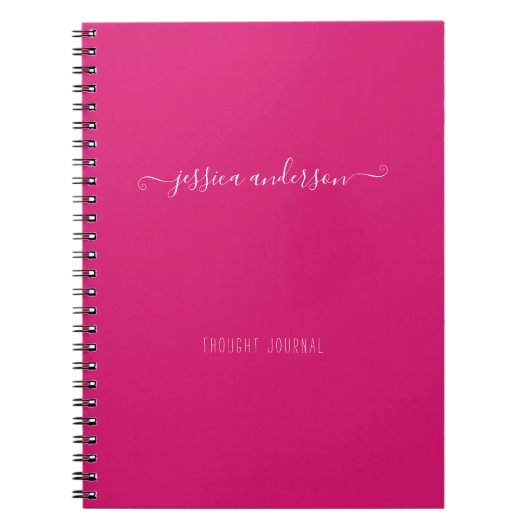 Magenta Pink Moderne Handschrift Kalligrafie Scrip Notizblock (Vorderseite)