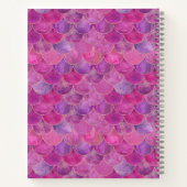 Magenta Pink Monogram Mermaid Notebook Notizblock (Rückseite)