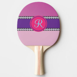Magenta Pink Monogram Tischtennis Schläger