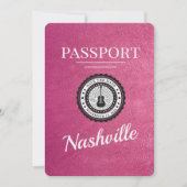 Magenta Pink Nashville Passport Save the Date (Vorderseite)