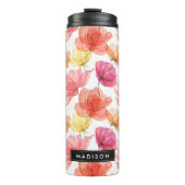 Magenta Pink & Orange Aquarell Thermosbecher (Vorderseite)