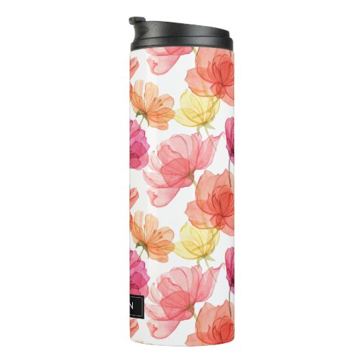 Magenta Pink & Orange Aquarell Thermosbecher (Nach rechts gedreht)