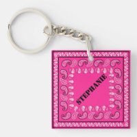 Magenta Pink Paisley Bandana Personalisiert