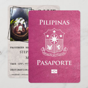 Magenta Pink Philippinen Reisepass Save The Date