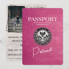 Magenta Pink Polen Reisepass Save the Date