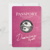 Magenta Pink Reisepass für die Dominikanische Repu Save The Date (Vorderseite)