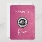 Magenta Pink Reno Passport Save the Date (Vorderseite)