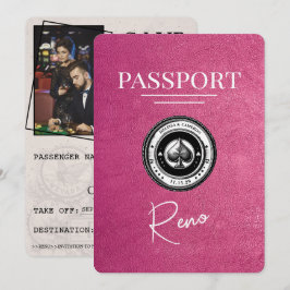 Magenta Pink Reno Passport Save the Date