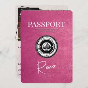 Magenta Pink Reno Passport Save the Date