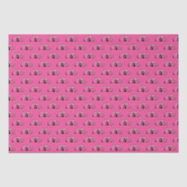 Magenta Pink Retro Klassisches Automuster Seidenpapier