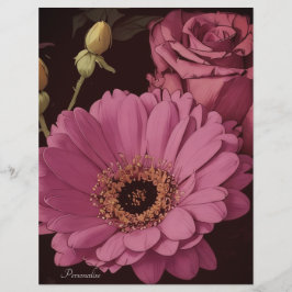Magenta Pink Rose Blume Scrapbook Paper
