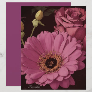 Magenta Pink Rose Blume Scrapbook Paper