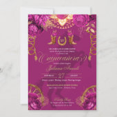 Magenta Pink Rose Delta Beach Lounge Einladung (Vorderseite)