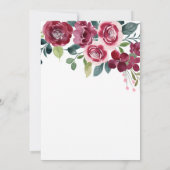 Magenta Pink Rose Floral Botanical Birthday Einladung (Rückseite)