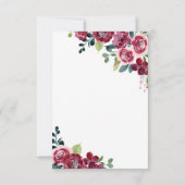 Magenta Pink Rose Floral Greenery Birthday Dankeskarte (Rückseite)