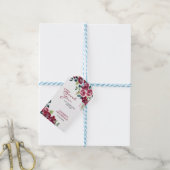 Magenta Pink Rose Floral Greenery Birthday Geschenkanhänger (Mit Garn)