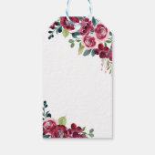 Magenta Pink Rose Floral Greenery Birthday Geschenkanhänger (Rückseite)