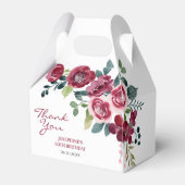 Magenta Pink Rose Floral Greenery Birthday Geschenkschachtel (Rückseite)